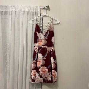 Charolette Russe Maroon flower dress